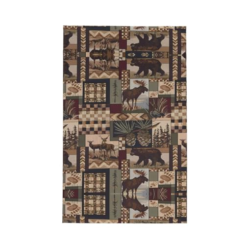 hhxvcv Lodge Bear - Toalla de cocina con estampado de ciervo - Paños de cocina con lazo para colgar - Trapos de limpieza para tareas domésticas, té