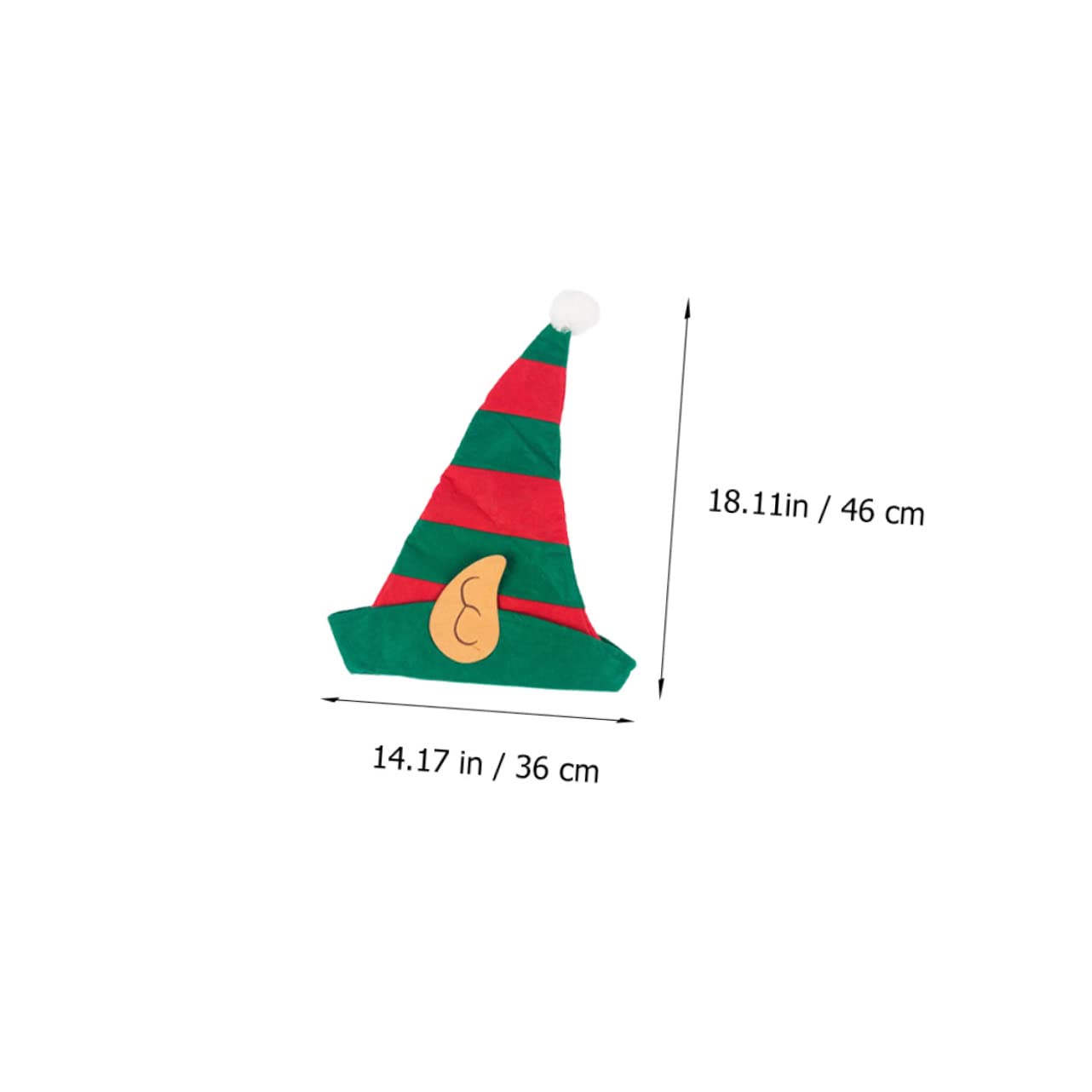 4 Stück Weihnachtsmütze Mütze mit Weihnachtsstreifen Elfenmütze aus Filz weihnachtsverkleidung weihnachts verkleidung Zubehör für Partyköpfe Weihnachts-Cosplay-Kopfschmuck Stoff