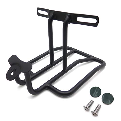 HONGK- Motorcycle Black Steel Rear Fender Rack Plated Luggage Shelf Compatible with For H-D Sportster 1100 1000 Roadster 1200 Roadster Nightster 883 Iron SuperLow [B01BI8REUQ] - Thumbnail 2