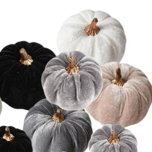 12 calabazas artificiales decorativas de otoño para cocina y banco de jardín 3