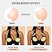Double-Sided Sticky Bra Inserts - Invisible Lift Adhesive Bra Pads - Deimi Push Up Pads - Reusable & Washable Breast Pads (Demi Beige, Large)