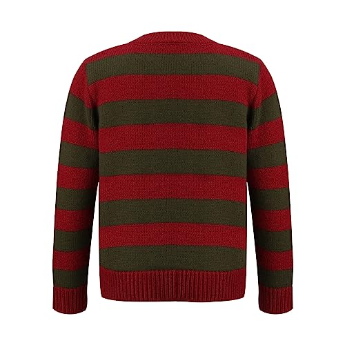 Suéter infantil unissex Freddy Nightmare On Elm St de manga comprida listrado suéter de tricô fantas