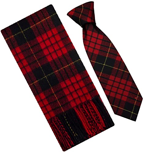 Cravate et écharpe en laine d'agneau tartan MacQueen pour l'hiver