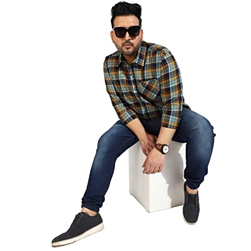 Image of CAHOOT Instafab Plus Men's Button Up Regular Fit Shirt for Casual Wear | Modern Clothing Shirt Crafted with Regular Sleeve, Comfort Fit & High-Performance for Everyday Wear