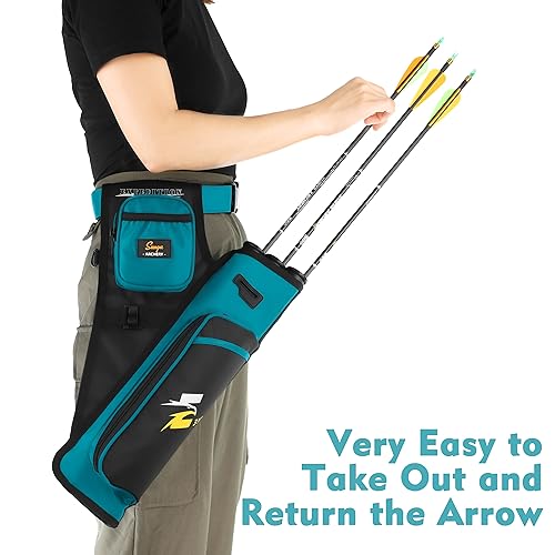 image for SUNYA Archery Hip Quiver for Arrows. Includes 3 Tubes Arrow Holder, Ac