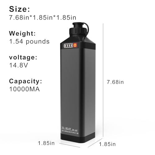 Image of Super Mini 14.8V 10000 mAh Electric Reel Battery. Aluminum Alloy Rustproof Case. Compatible with Daiwa & Shimano Electric Fishing rReels. High Performance and Reliable Power Supply