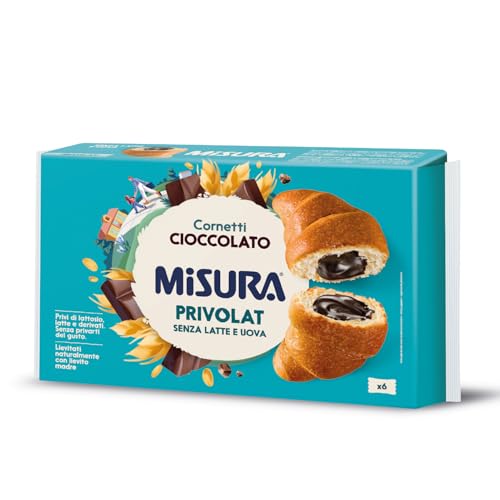 Misura Privolat Cornetti al Cioccolato - Senza Latte e Uova, più Ricchi di Farcitura, Confezione da 298 gr