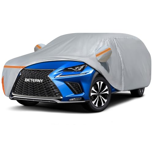 Image of Car Cover for 2014-2026 Lexus NX /NX250 /NX300 /NX350, Waterproof Custom-fit All Weather Sun Rain UV Dust Snow Protection Outdoor NX350 Full Car Cover with Door Zipper and Cotton Lining-Gray