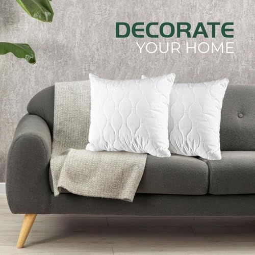 Utopia Bedding Kopfkissen 40x40 cm (2er Set), Gestepptes Kissen für Bett und als Dekokissen, Kissenfüllung, SofaKissen, Zierkissen für Couch (Weiß)