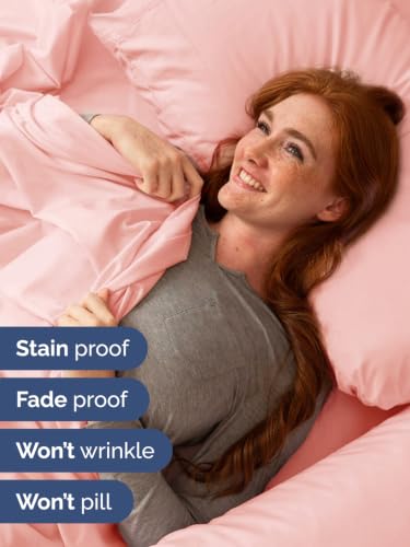 Image of Extra Deep Pocket Queen Size Sheet Set - Breathable & Cooling - Baby Pink