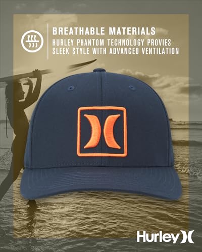 Image of Hurley Mens Reflect Icon Curved Brim Fitted Baseball Cap