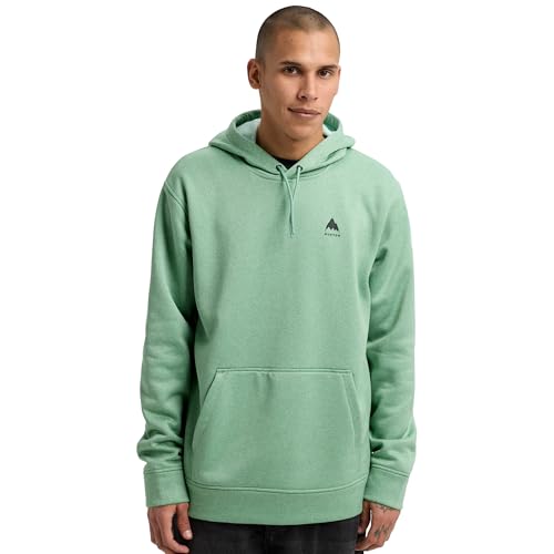 Burton Mens Oak Pullover Hoodie Technical Sweatshirt with Quick-Drying Fleece & Thumbhole Cuffs Soft Sage Heather Small