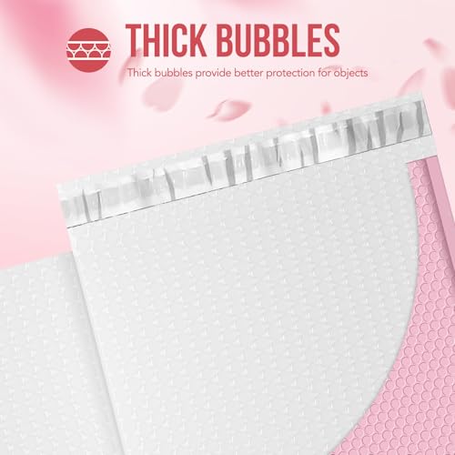 Image of Fuxury 12x15 Bubble Mailers 40 Pack Light Pink Padded Envelopes Large Shipping Envelopes for Clothing, Books, Gifts, Self Seal Waterproof Opaque Thick Mailers for Small Business