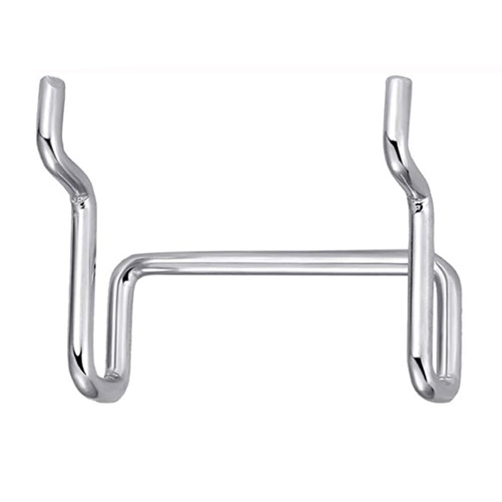 6 ganci per pannello forato, in metallo, 5 cm, resistenti, accessori per pannello forato per garage, ufficio, officina, banco da lavoro