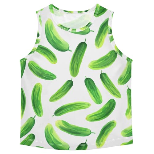 J JOYSAY Cucumber Vegetable White Boys Tank Top Sleeveless Muscle Shirts Quick Dry Kids T-Shirts 3-15T