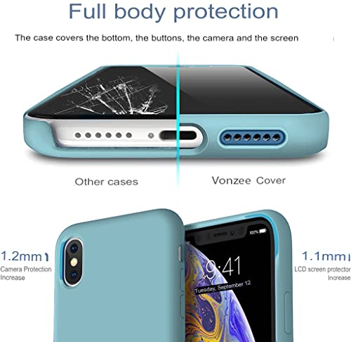LOXXO Microfiber Candy Case Compatible For Iphone X/Xs Liquid Silicone Gel Rubber Phone Cases Non-Slip Full Body Protective Shockproof Back Cover (Cactus), Blue 6 41tG Tv3a8L
