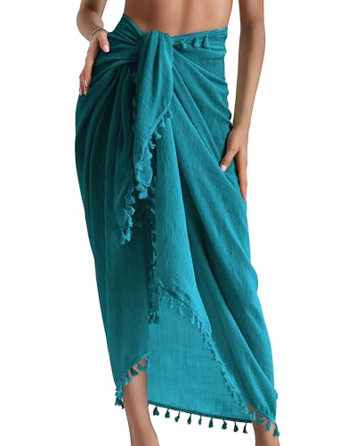 Image of Eicolorte Sarong Cover Up Womens Beach Cover Up Bikini Bathing Suit Swimsuit Swimwear Coverup Sarong Pareo Wraps for Women