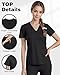 Eipnare Scrubs for Women, Stretchy V-Neck Scrubs Top with 2 Pockets and 4-Way Stretch Fabric, Slim Quick-Dry Anti Wrinkle Scrub Shirts Black