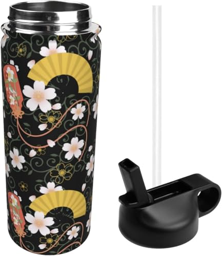 スポーツ水筒 花柄 和風 和柄 ステンレスボトル スポーツボトル 魔法瓶 真空断熱 保温ポット 大容量 ステンレス製 おしゃれ ウォーターボトル 直飲み 耐冷耐熱 男の子 女の子 アウトドア 便利 旅行用 532ml 贈り物