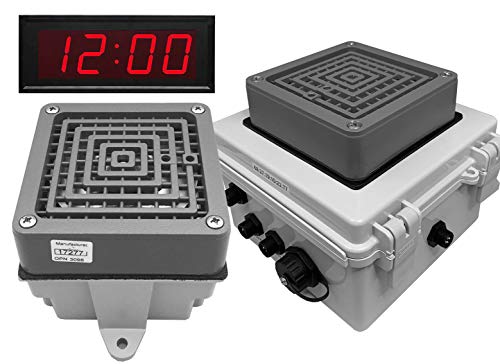 Netbell-KB-E1-C TCP/IP Network All-in-One Extra Loud Factory Warehouse Break Time Alarm Buzzer System W/Programmable Bell Timer Controller 4” Digital Clock (2 Buzzers w/ 1 Clock)