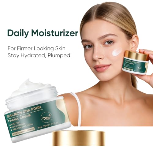YAFUSIPE Salmon DNA PDRN Facial Cream with Peptide & Niacinamide - Anti Aging Face Moisturizer & Daily Hydrating Wrinkle Cream for Women with Dry, Aging Skin - 99% Pure PDRN, 1200ppm, 1.01 Fl Oz