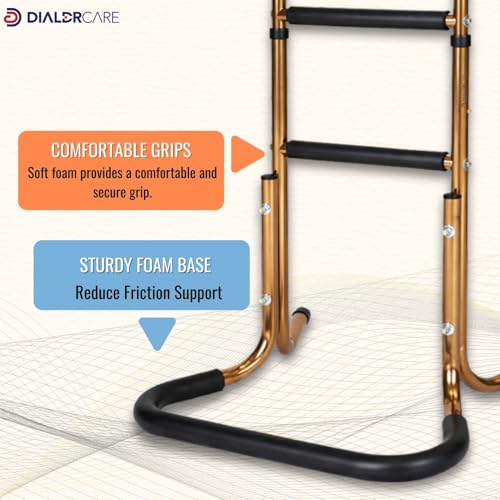 Image of DIALDRCARE Silver Chair Stand Assist for Seniors | Safe & Portable Standing Support | Medical, Mobility & Disability Equipment | Anti-Slip & Foam-Padded Handles