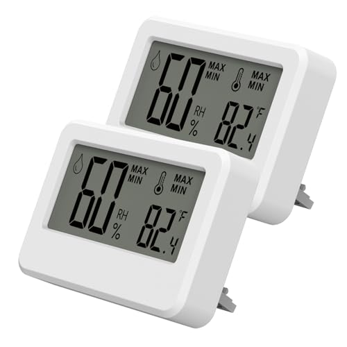 2 Pack Mini Digital Hygrometer, Reptile Thermometer, Humidity Met...