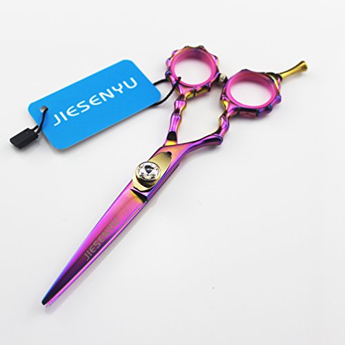 Ciseaux de coiffure gaucher Jiesenyu 14 cm multicolores coupe nette - 3