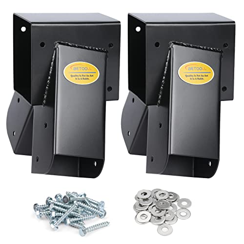 BETOOL Swing Set Brackets - 2pcs A Frame Swing Bracket Hardware with All Mounting Accessories (Black)