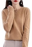 Suéter De Cachemira para Mujer, Jersey De Punto De Lana Merino De Otoño, Talla Grande, Elegante, Cuello Alto, Manga Larga, Suéter Suave Y Cálido De Lana De Invierno, Camello Dorado XL