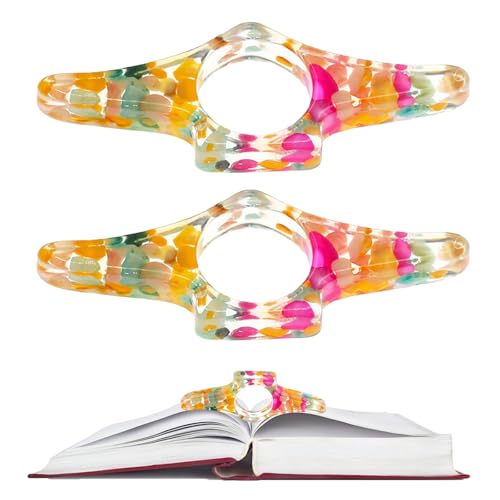 2 supporti laterali per libro, supporto laterale per libro, pollici, fiori secchi in resina, accessori da lettura per gli amanti dei libri, regalo per gli amanti dei libri e insegnanti