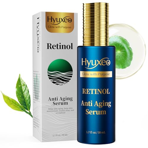 Retinol Serum for Face, Anti Aging Serum with Collagen & Squalane, Improve Fine Lines & Wrinkles, Deep Hydration Repair Firming Lift Plumping Skin Care for Women/Men Daily & Night Use(1.70 Fl Oz)