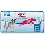 Four Paws Wee-Wee Super Absorbent Disposable Adjustable Dog Potty Training Diapers, Leak-Proof Protection for Dogs, Size Small, 12