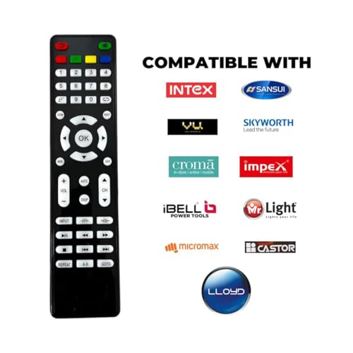 Image of Universal Remote Control for Multi Brand Castor Micromax Lloyd iBell Intex Impex Croma Light Skyworth Sansui Vu LCD LED Television