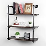 MBQQ Industrial Retro Pipe Shelf 30in 3 Tier Wall Mounted,Rustic Floating Shelves,Farmhouse Kitchen...