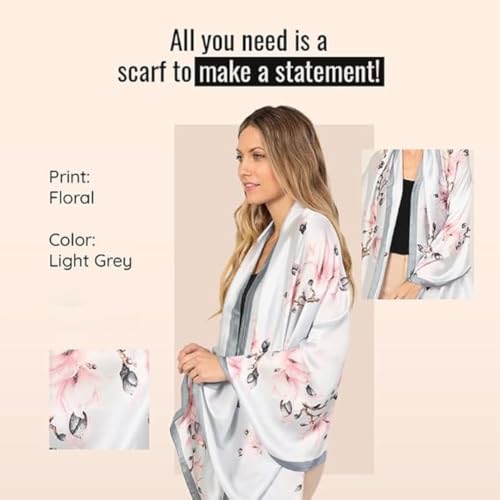 Image of Trillion London Spring Collection | Designer Silk Scarf For Women UK | Lightweight Neck Scarves | Shawl Wraps | Suitable for Daily Life | Smooth & Soft Finish | Gift for Women | Size-180cm x 90cm