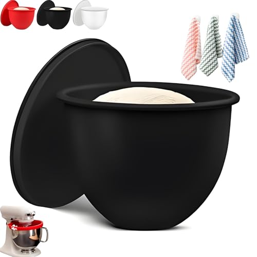 Forros de silicona mixada para mezcladores de cabeza inclinada de cocina 5 Qt, Forros de tazón de mezcla de silicona, Accesorios de tazón de mezclador para hornear y cocinar(Black1pc)