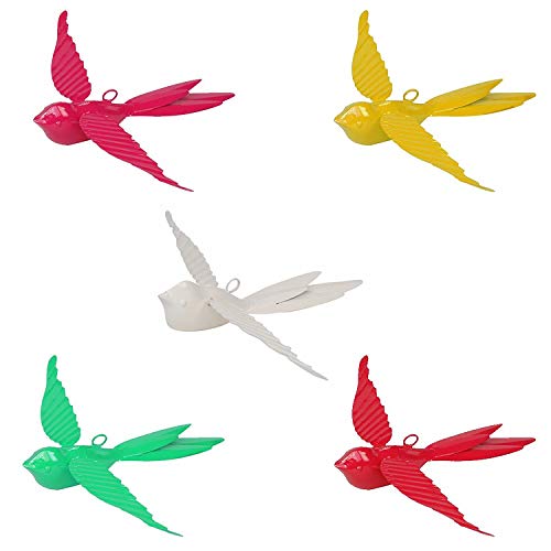 Image of ELAN Hanging Decorative Rockstar Bird for Home Balcony and Garden Decor (Set of 5- Multicolour)