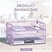 Supeasy 3 Tier Paper Organizer with Handle, Mesh Desk Organizer Letter Tray, Paper Tray File Organizer for A4 File Folder, Purple