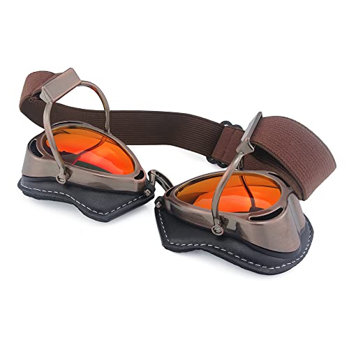 Heinmo Vintage Retro Pilot Goggles For Motorcycle Cruiser Scooter Biker Racing (White) #TOP3