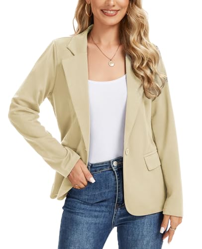 LADI TREND Womens Blazer Jacket Suit Button Front Casual Long