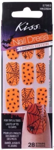 Kiss Nail Dress Orange Spider Nails