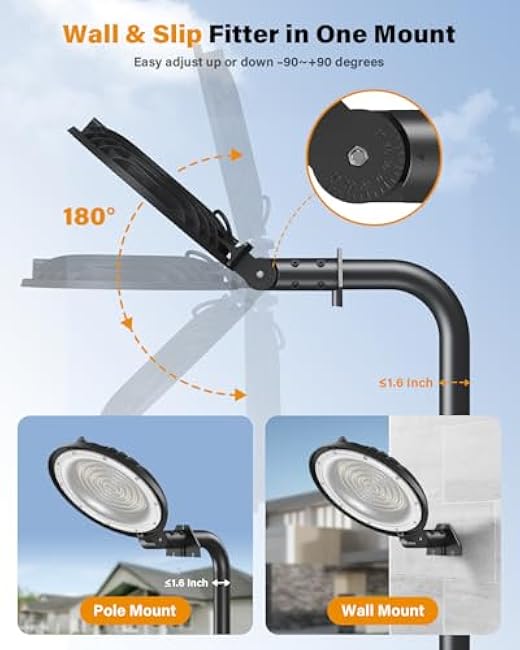 150W LED Flood Dusk to Dawn Outdoor Lighting, 21000LM, 5000K, 110-277V Commercial Wall Mounted Street Yard Security Area Light Fixture with Photocell for Parking Lots, Garages, Barns, IP65 Waterproof