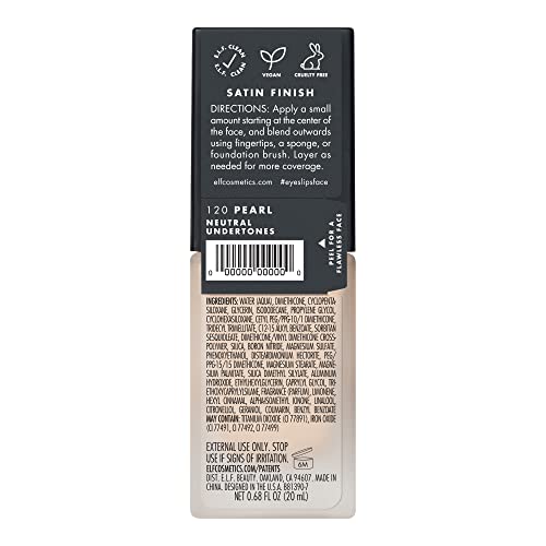 image for e.l.f. Flawless Satin Foundation, Lightweight & Medium Coverage, Semi-