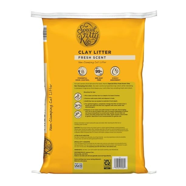 Non-Clumping Clay Fresh Scent Litter, 20 Lbs - This Non-clumping Clay Litter is Fragrance Free and Highly Absorbent to Control Odors Naturally and Keep Your Surroundings Pleasant