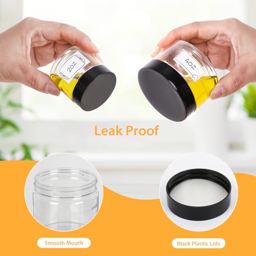 48 Pack Plastic Jars with Lids, Clear 4 oz Plastic Jars with Lids, 4oz Jar with Lid, Clear Containers with Lids for Cream, Lotion, Scrubs, Cosmetics4