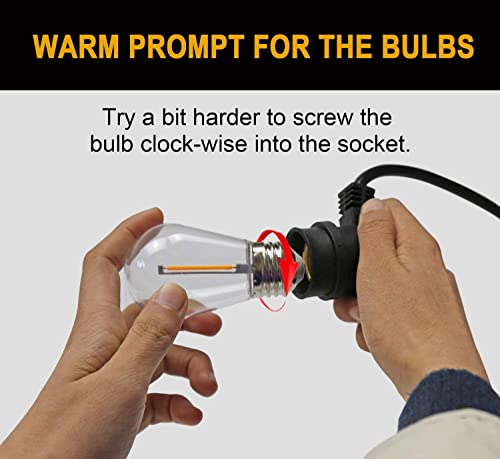 15 Pack Emitting Shatterproof & Waterproof S14 Replacement Led Light Bulbs –1W S14 Led Bulbs, Warm White 2200K, Outdoor String Lights Vintage Led Filament Bulb, E26 Base Edison Plastic Bulb. #TOP2