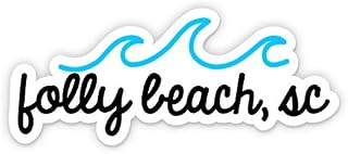 Squiddy Folly Beach - Vinyl Sticker for Car, Laptop, Notebook (4" Wide)