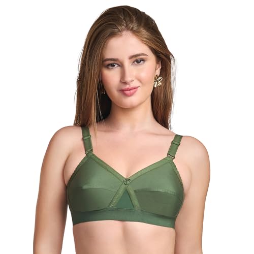 Image of TRYLO KPL Women's Cotton Non-Padded Bra Black /Black Currant /Butter SCOT /Coral /MARUN /Rasberry /Rose Gold /Nude /Sapphire /Skin /White 30 to 40 Available Cups C to I