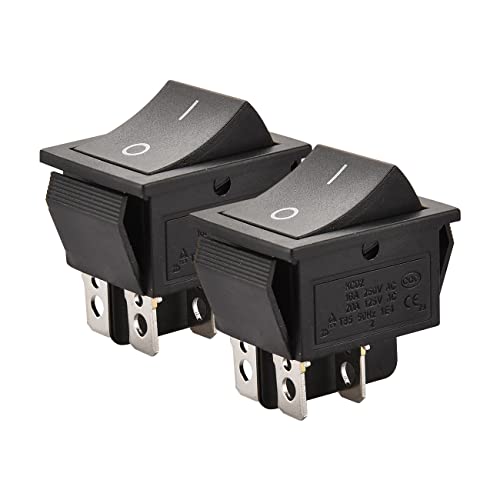 Pulsante Basculante DPDT (ON)-OFF Momentaneo - 4 Terminali, 16A 250VAC, Nero, 2Pack - Foto 7
